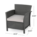 St Lucia Chair Grey Pe Rattan Iron Waterproof Fabric