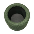 Round Storage Ottoman Green Polyester