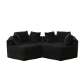 54''L Chenille Sponge Single Sofa,No Assembly Required,Fluffy Modern Sleeper Chair For Living Room, Bedroom, Lounge And Projection Room Black Foam Chenille 1 Seat