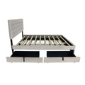 Gray Queen Size Trundle Pull Out Drawers Storage Upholstered Bed Modern Design No Box Spring Required Box Spring Not Required Queen Gray Wood Espresso Bedroom American Design,Casual,Contemporary,Modern Rubberwood Trundle Bed Included Fiber Foam And