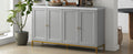 Modern Sideboard With Extra Large Storage Space With Metal Handles And Support Legs For Living Room And Dining Room Light Grey Light Gray Mdf