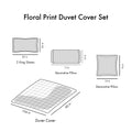 Floral Print Duvet Cover Set King White Black Microfiber
