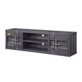 Gunmetal Tv Stand With 2 Open Shelves Gunmetal Primary Living Space 70 79 Inches Metal