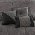 7 Piece Micro Corduroy Comforter Set Grey King Grey Polyester