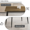 Modern Minimalist Wood Grain Tabletop Dining Table, Stylish Dining Table, Kitchen Dining Table, Sturdy And Durable, Easy To Assemble, Black Metal Leg Design, Suitable For 4 6 People, Suitable For