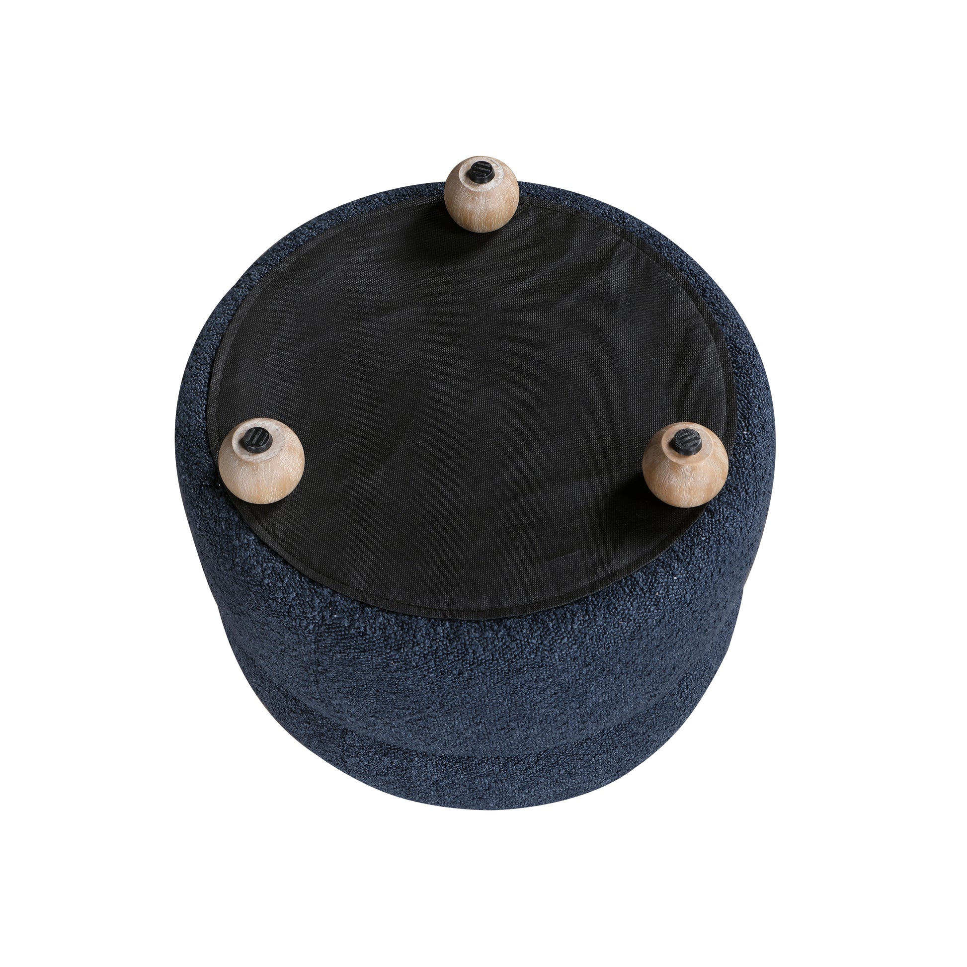 Modern Contemporary Swivel Chair With Ottoman Blue Boucle Fabric Upholstery Solid Wood Living Room Furniture Blue Primary Living Space Contemporary,Modern Plywood,Solid Wood