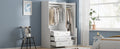 Open Wooden Wardrobe Storage For Bedroom, White White Particle Board