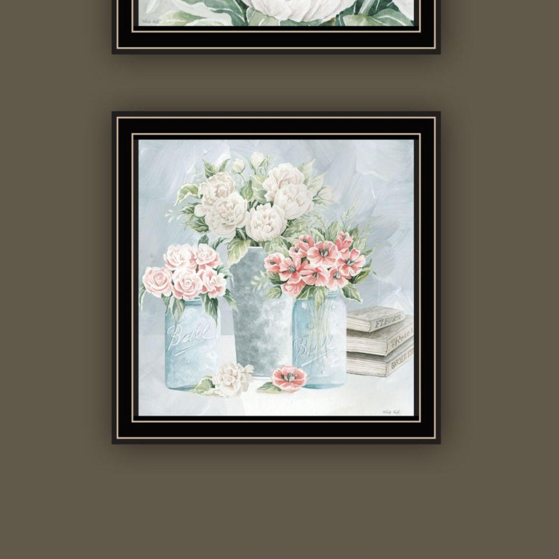 "Peaceful Pastel Peonies" Framed Wall Art For Living Room, Wall Art Print For Home Decor, Bedroom Wall Art By Cindy Jacobs Multicolor Wood Paper