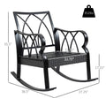 Outsunny Outdoor Wicker Rocking Chair With Padded Cushions, Aluminum Furniture Rattan Porch Rocker Chair W Armrest For Garden, Patio, And Backyard, Blue Blue Aluminum