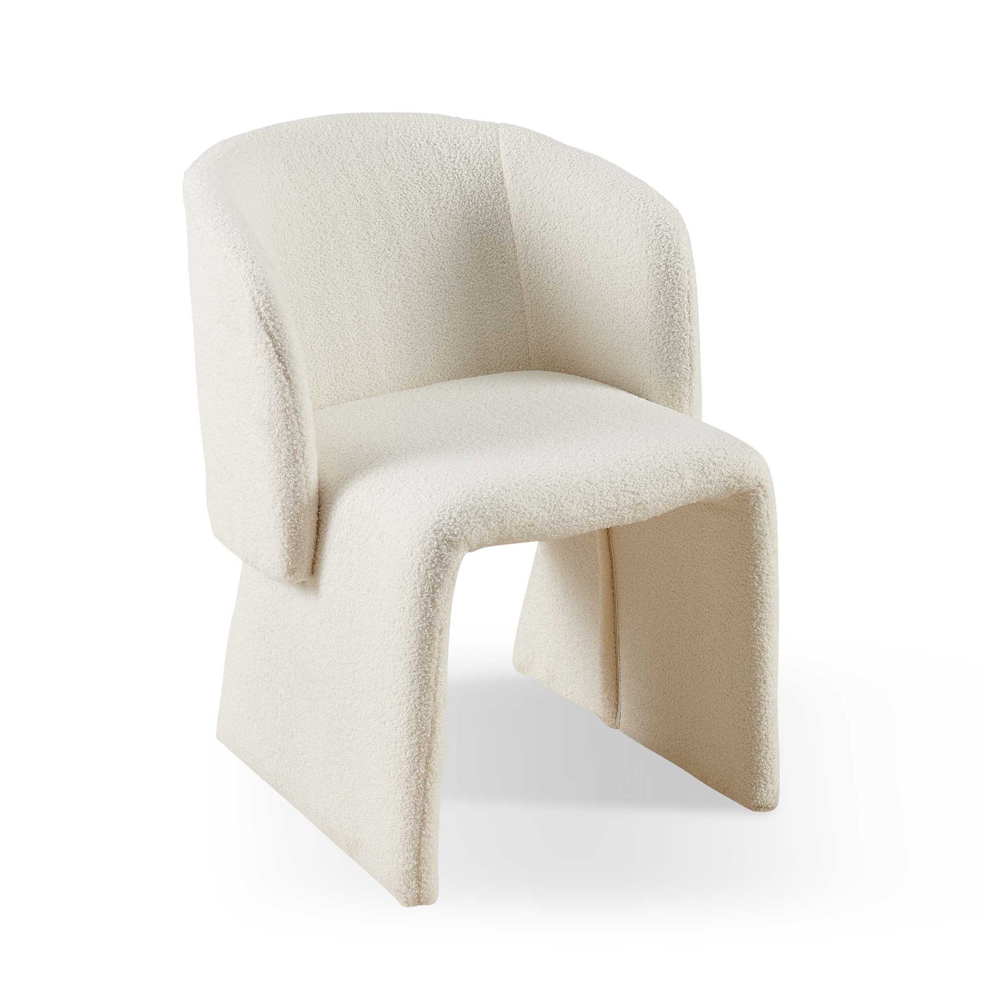 Modern Accent Chair White Single Sofa Chair,Upholstered Side Chair Teddy Comfy Chair For Dining Room Bedroom Living Room Reception Off White 1Pc Off White Primary Living Space Modern Teddy