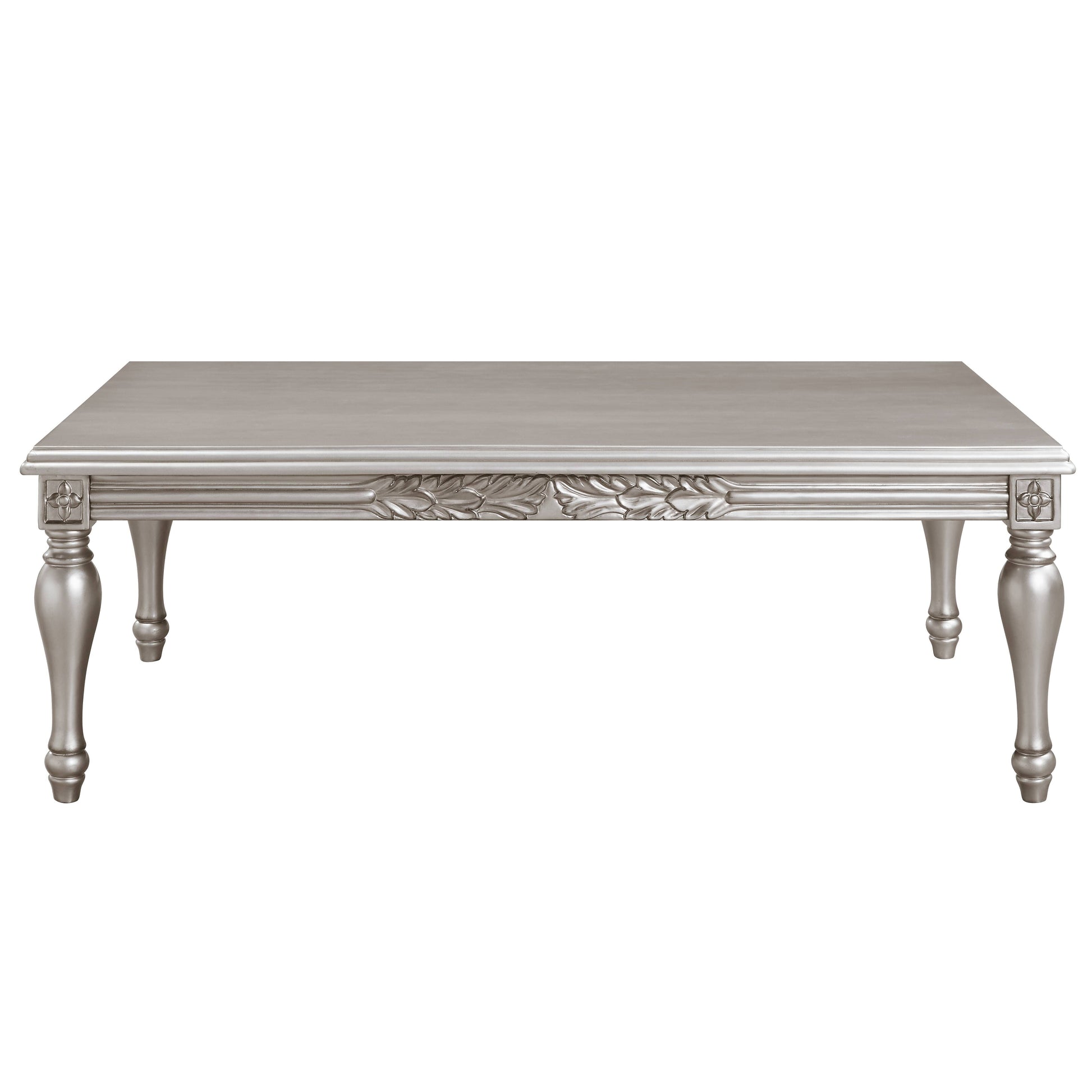 Platinum Coffee Table Silver Primary Living Space Rectangular Solid Wood Mdf