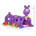 Qaba Caterpillar Climbing Tunnel For Kids Climb N Crawl Toy Indoor & Outdoor Toddler Play Structure For 3 6 Years Old, Purple Purple Plastic