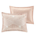 Cotton Jacquard Comforter Set Blush Full Queen Queen Blush Cotton
