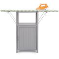 Ironing Board With Storage Cabinet Standard 1 2 Shelves Painted Or Hand Painted Brown Grey Gray Shelves Included American Design Fir Solid Wood Mdf