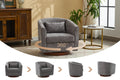Swivel Accent Chair For Living Room, Sofa Chairs With Wood Base Side, Comfy Swivel Accent Chair With Wide Upholstered, For Living Room Grey Foam Chenille