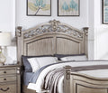 Formal Traditional Antique Silver 1Pc California King Size Bed Unique Design Headboard Footboard Bedframe Box Spring Required California King Antique Silver Wood Bedroom American Traditional,Classic,Contemporary,Luxury,Traditional Pine Bed Frame Plywood