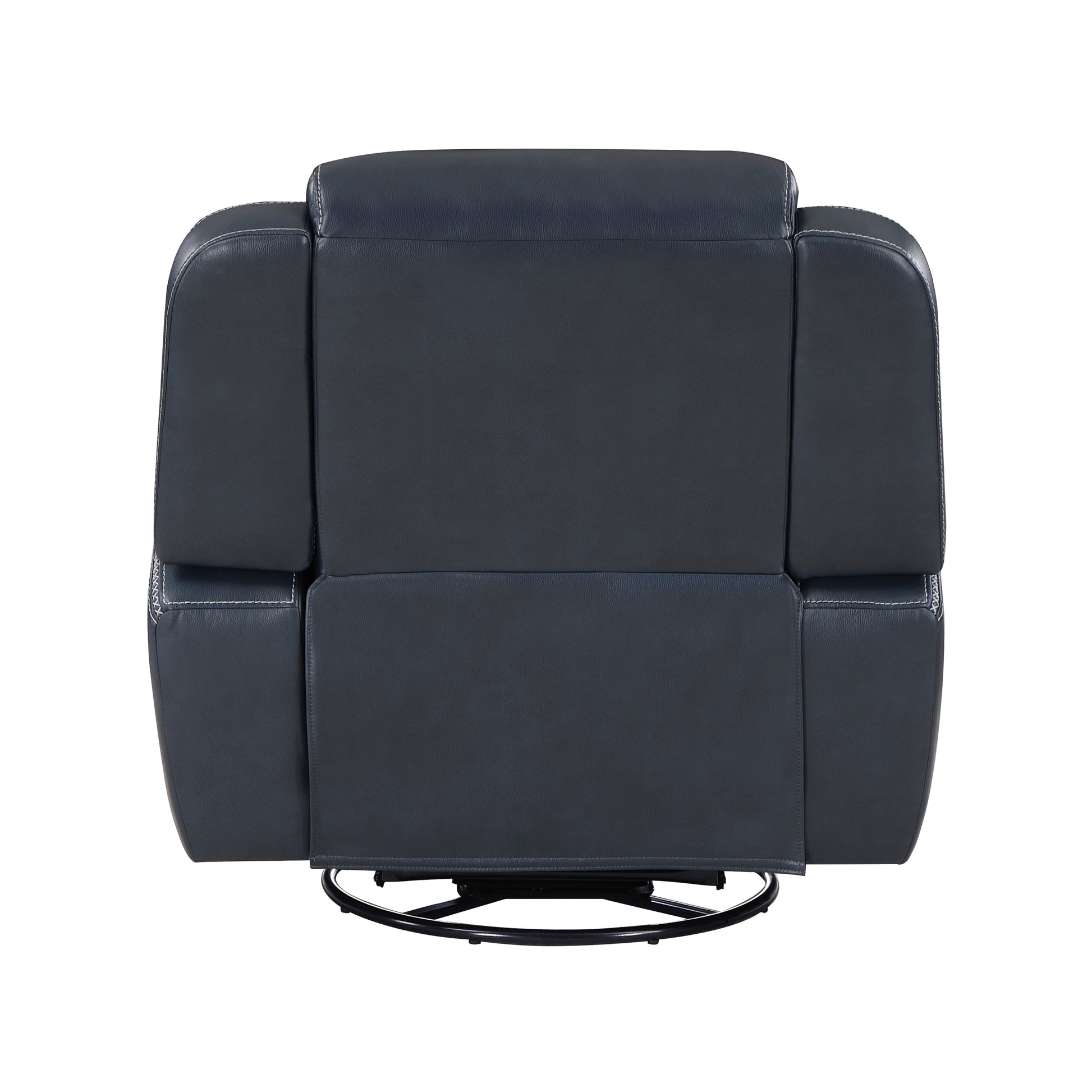 Modern Living Room Furniture 3Pc Reclining Sofa Set Bluefaux Leather Upholstery Sofa Loveseat Swivel Reclining Chair, Cup Holders, Power Outlets, Usb Ports Blue Faux Leather Wood Primary Living Space Modern Plywood,Solid Wood 6 Seat
