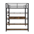 Full Size Metal Loft Bed With Desk And Shelves, Black Expected Arrival Time: 9.18 Box Spring Not Required Full Black Metal Solid Wood Mdf