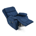 Massage Recliner Navy Blue Fabric