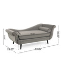 Chaise Lounge Taupe Velvet 2 Seat