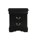 Louis Philippe Black Finish Nightstand Black Synthetic Wood