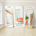 Olonm 64X21 Inch Full Length Mirror, Aluminum Alloy Frame Floor Mirror, Large Mirror Free Standing Hanging Or Leaning, Full Body Mirror For Living Room, Bedroom, Cloakroom, Hallway, Gold Golden Mirror