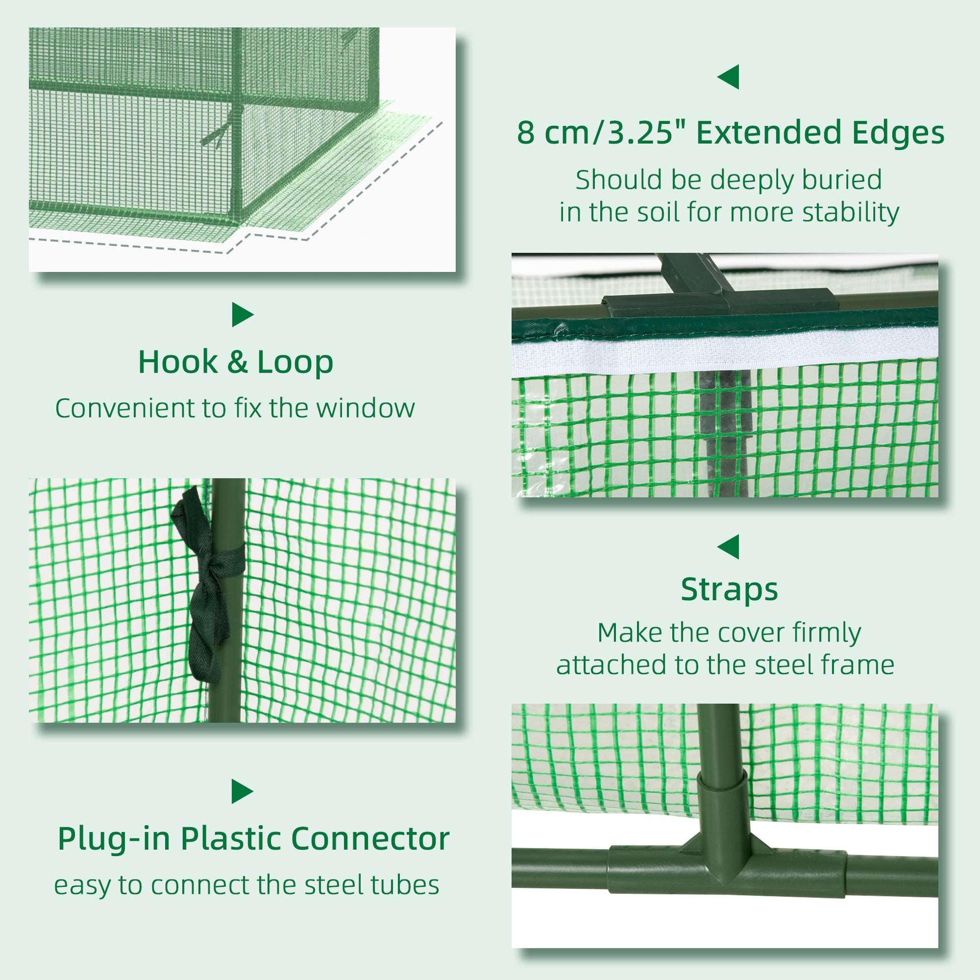 Outsunny 71" X 36" X 28" Mini Greenhouse Portable Hot House For Plants With Large Zipper Windows For Outdoor, Indoor, Garden, Green Green Steel