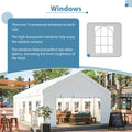 16X32Ft Party Tent Heavy Duty, Large Wedding Event Shelters With 3 Storage Bags & Removable Sidewalls, Outdoor Canopy Gazebo Commercial Tents For Parties Carport Camping Garden Patio White Metal