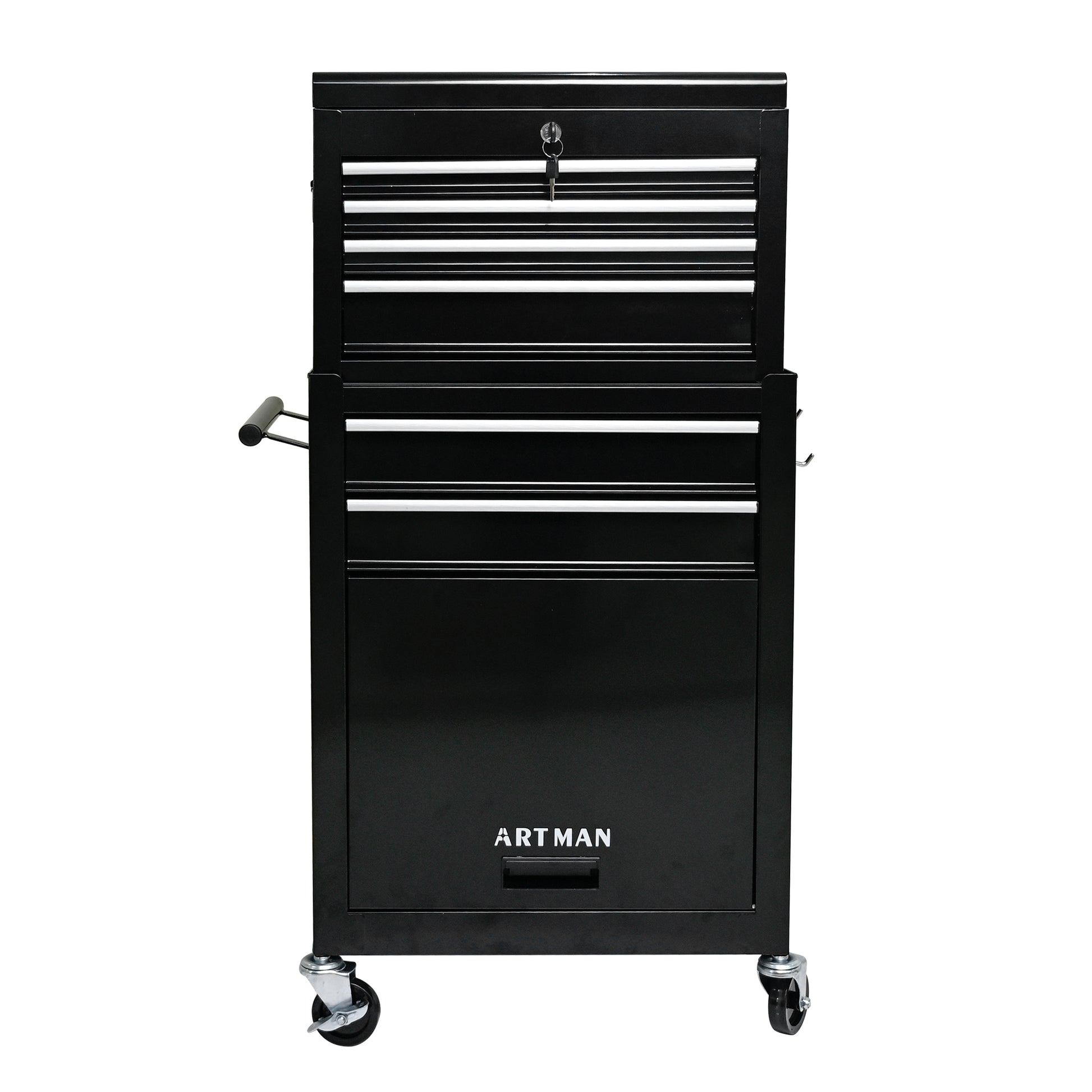 High Capacity Rolling Tool Chest With Wheels And Drawers, 6 Drawer Tool Storage Cabinet Black Black Steel