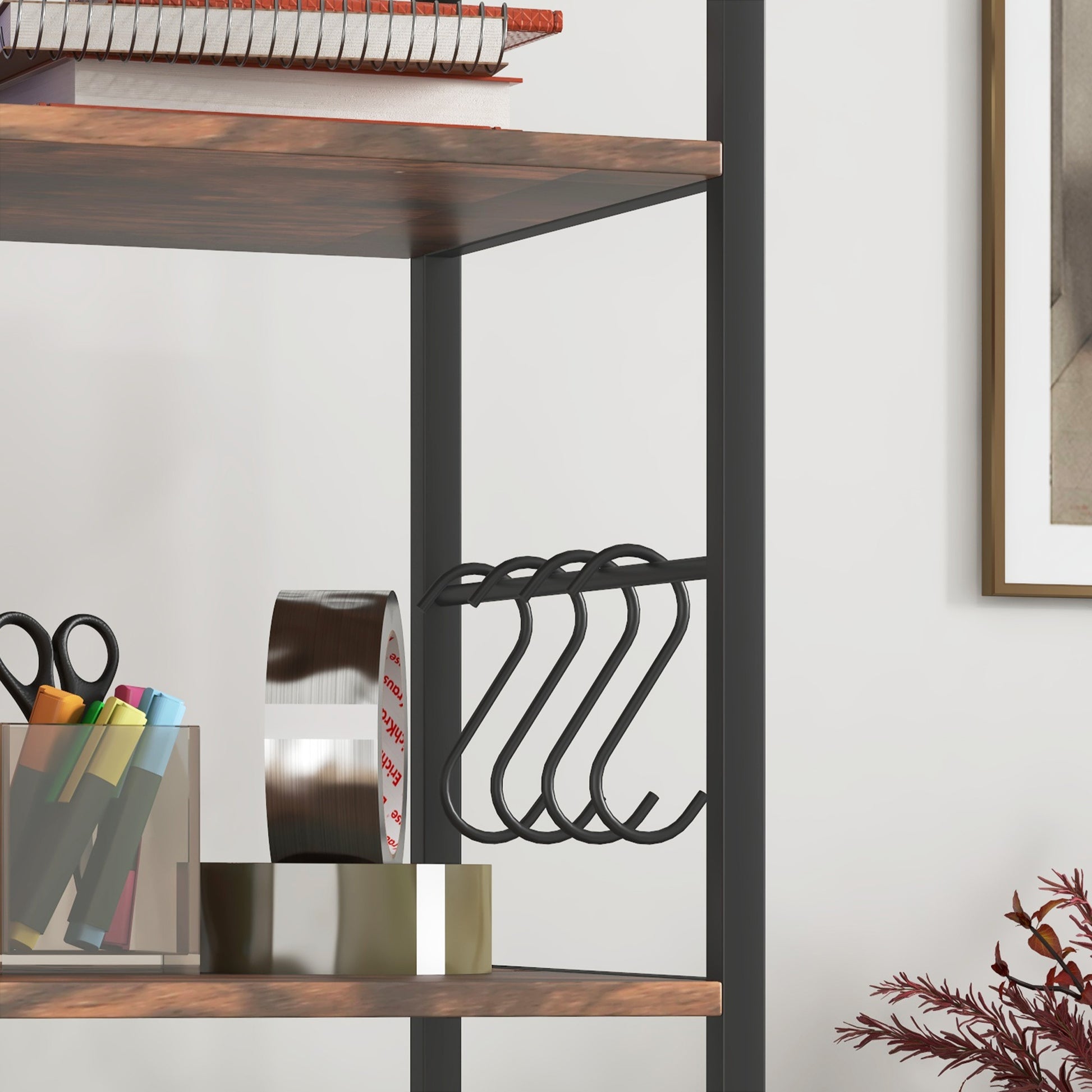 Vinsetto 2 Drawer Mobile File Cabinet With Lock & Hanging Bar, Rustic Brown Rustic Brown Particle Board