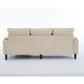 Beige Color Knock Down 3 Seat Combo Sofa With Storage Ottoman For Living Room Apartment Bedroom And Compact Room, Upholstered Sectional Couch, L Shaped Bench With A Footrest, A Individual Sto White Wood Primary Living Space Heavy Duty Pine 3 Seat Beige