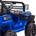 12V Kids Ride On Electric Truck Car W Parents Control,2Wd,Four Wheel Suspension,Early Education Function,Adjustable Volume,Usb,Mp3,Bluetooth,Microphone Jack,Power Display,Led Lights For Kids Aged 3. Blue Polypropylene