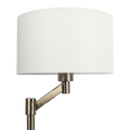 Horizon Brushed Nickel Table Lamp With On Off Switch Curved Metal Base Linen Shade Silver,White Table&Floor Lamps Linen,Metal