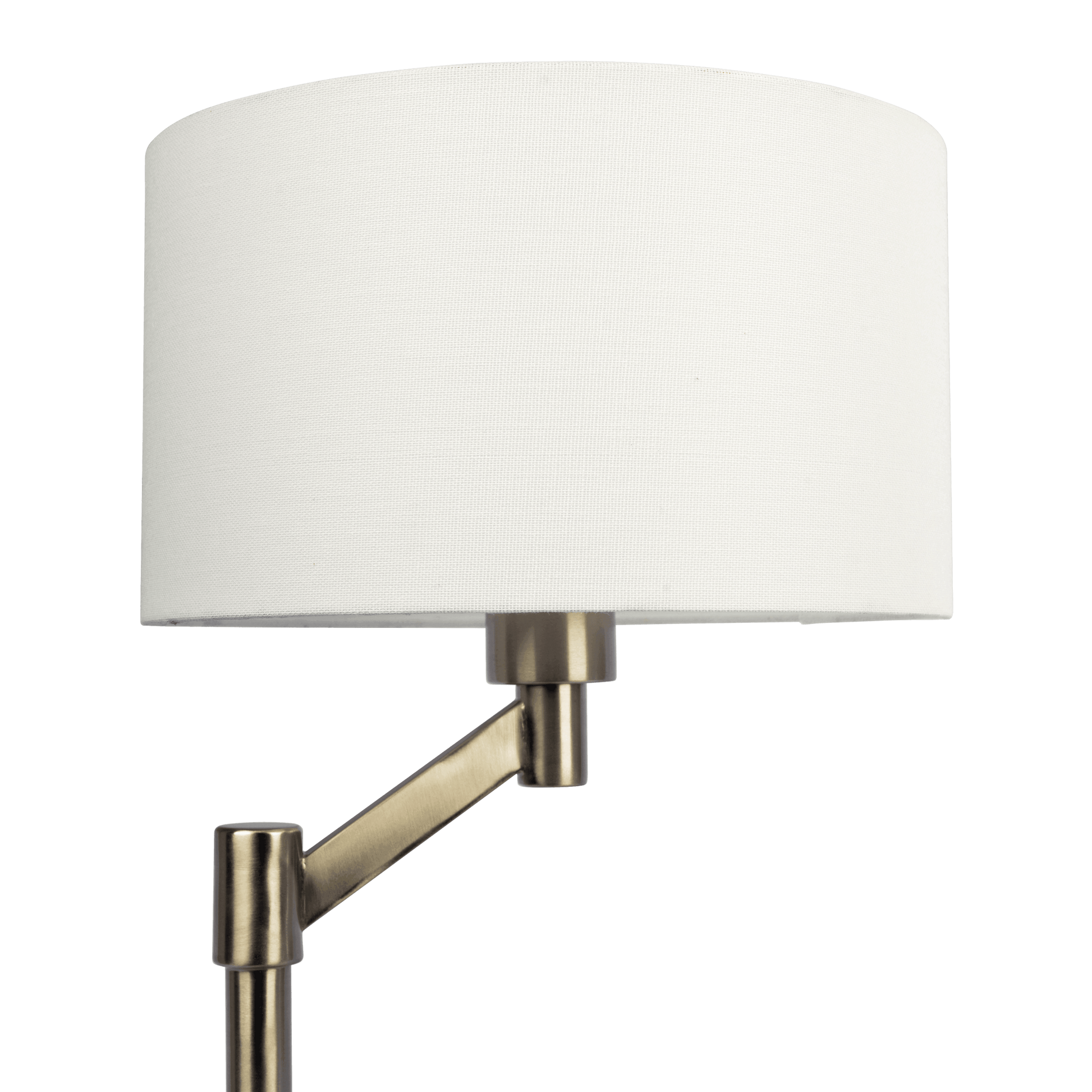 Horizon Brushed Nickel Table Lamp With On Off Switch Curved Metal Base Linen Shade Silver,White Table&Floor Lamps Linen,Metal