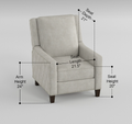 Modern Home Furniture Reclining Chair 1Pc Blue Textured Fabric Upholstered Trim Solid Wood Frame Self Reclining Motion Chair Blue Polyester Wood Modern Solid Wood