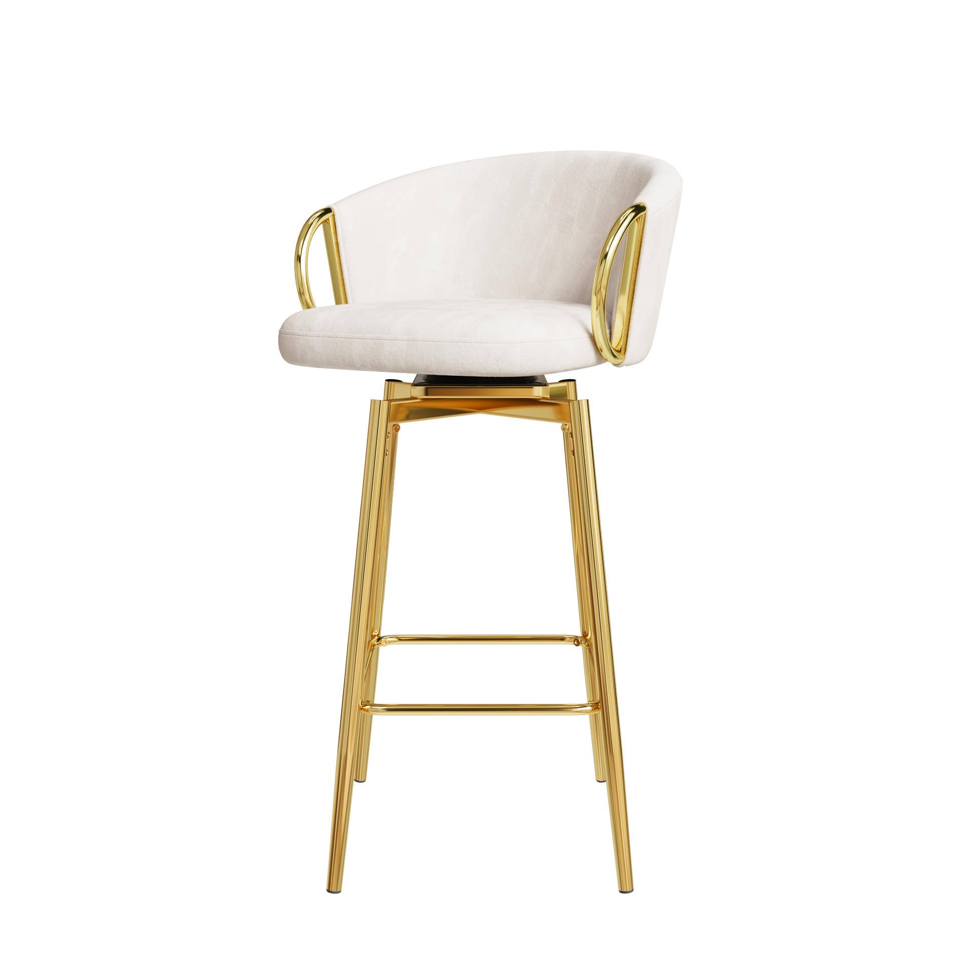30 Inch Dining Chairs Set Of 2 Modern Style 360 Swivel Bar Chairs With Simple Design, Comfortable High Stools, And Flexible Dining Chairs Suitable For Bars, Restaurants,Velvet Bar Chair Beige Beige