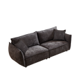 3 Seater 3 Seater Combo Sofa Modern Living Room Sofa, Linen Fabric Sofa, Wooden Frame With 4 Pillows, Apartment Sofa Furniture Black Chenille Wood Primary Living Space Pine Foam Fabric 6 Seat