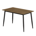 Modern Minimalist Wood Grain Tabletop Dining Table, Stylish Dining Table, Kitchen Dining Table, Sturdy And Durable, Easy To Assemble, Black Metal Leg Design, Suitable For 4 6 People, Suitable For