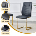Table And Chair Set.Modern Rectangular Dining Table With Transparent Tempered Glass Tabletop And Gold Plated Metal Legs.Paried With 8 Comfortable Chairs With Pu Seats And Golden Metal Legs. Black Gold,Transparent Seats 8 Glass Metal