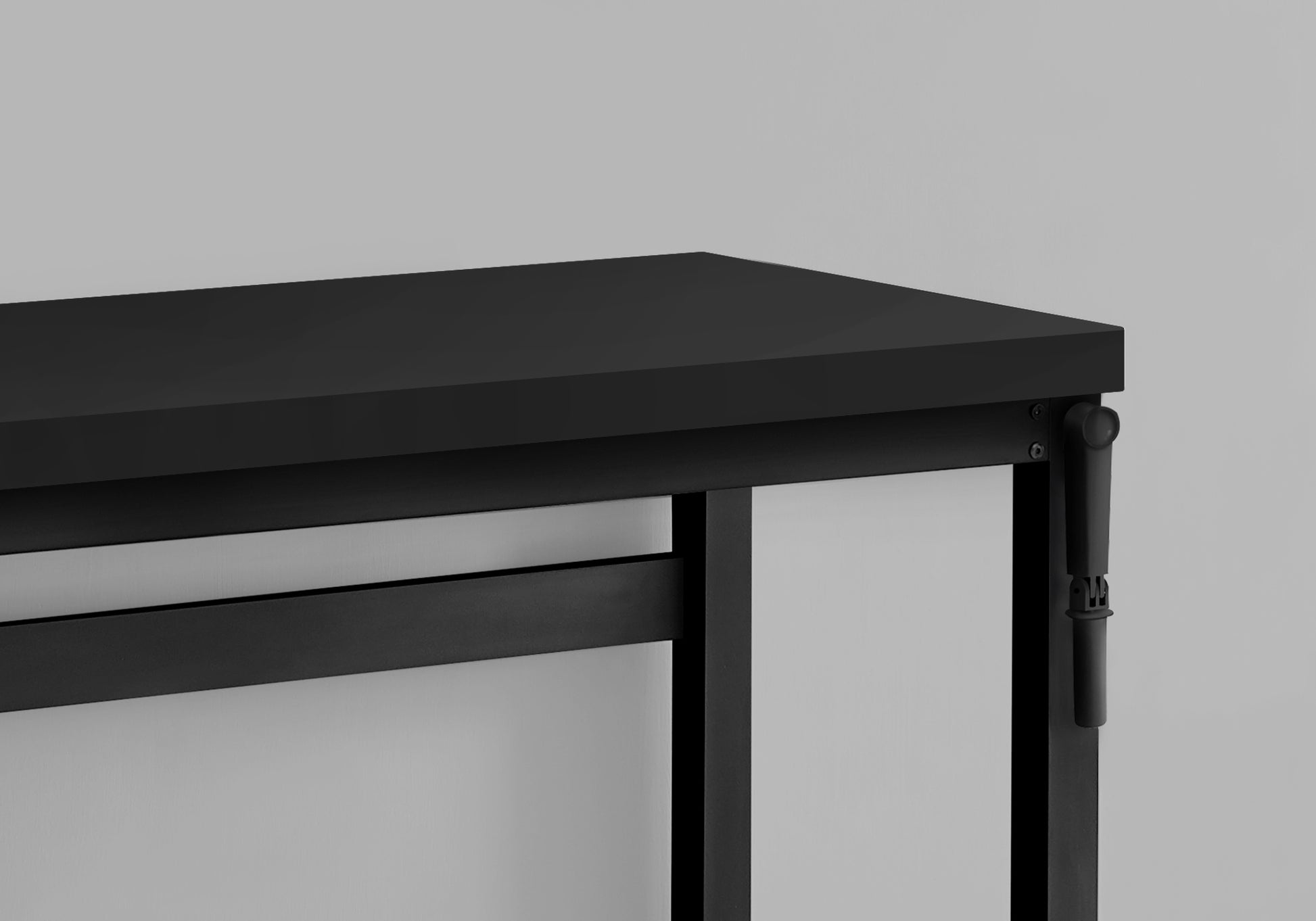 Computer Desk, Home Office, Standing, Adjustable, 48"L, Work, Laptop, Black Laminate, Black Metal, Contemporary, Modern Black Particle Board