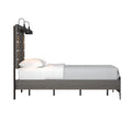 Junipe Brown King Bed With Lights King Brown Engineered Wood