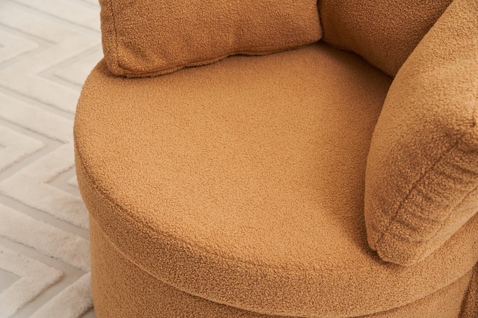 029 Teddy Fabric Swivel And Storage Chair With Back Cushion For Living Room,Khaki Khaki Primary Living Space Modern Foam Teddy