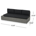 Puerta Left 3 Seater Sofa Black Gray Fabric