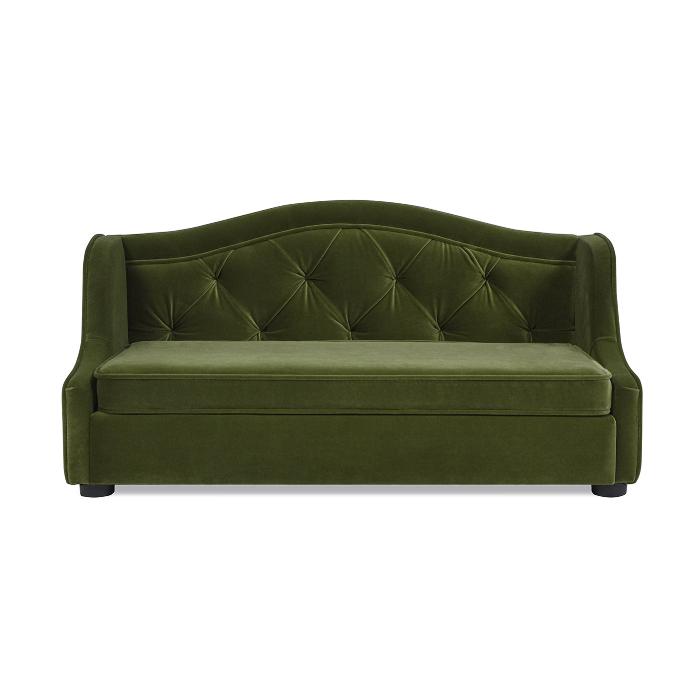 Robin 35" Tufted Wingback Pet Sofa Bed, Medium, Olive Green Performance Velvet Olive Green Foam Velvet