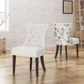 Dining Chair White Blue Fabric