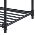 Oak And Sandy Black End Table With Slatted Lower Shelf Oak Primary Living Space Industrial Drawers Rectangular Wood Metal