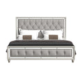 Chloe Gemstone Silver King Bed Silver Grey Solid Wood Mdf