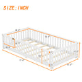 Twin Size Bed Floor Bed With Safety Guardrails And Door For Kids, White Old Sku:W158090683 Twin White Pine