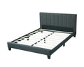 Gorgeous 1Pc Full Size Bed Charcoal Polyfiber Platform Bedframe Slats Bedroom Furniture Box Spring Not Required Full Charcoal Wood Bedroom Modern,Transitional Rubberwood Bed Frame Foam Mdf,Particle