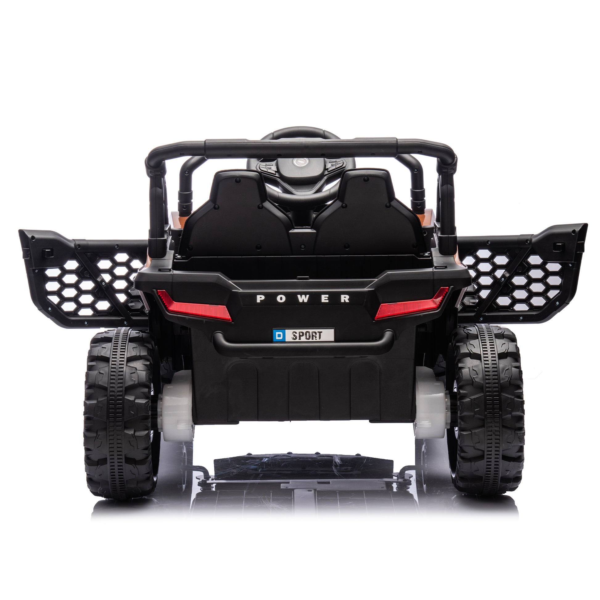 24V Kids Ride On Utv,Electric Toy For Kids W Parents Remote Control,Four Wheel Suspension,Low Start,Adjustable Speed,Multimedia Player,Early Education,Bluetooth,Rear Storage Space For Kids Aged 3 . Brown 50 99 Lbs Polypropylene